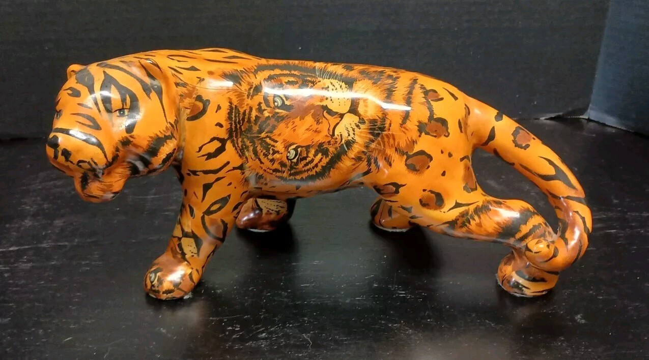 Vintage Ceramic Glazed Tiger
