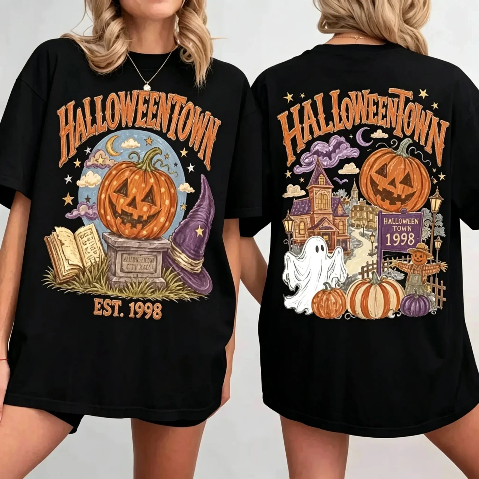2-Side Vintage Halloweentown T-shirt, Halloweentown T-shirt, Halloweentown 2-Side Vintage Halloweentown T-shirt, Halloweentown T-shirt, Halloweentown