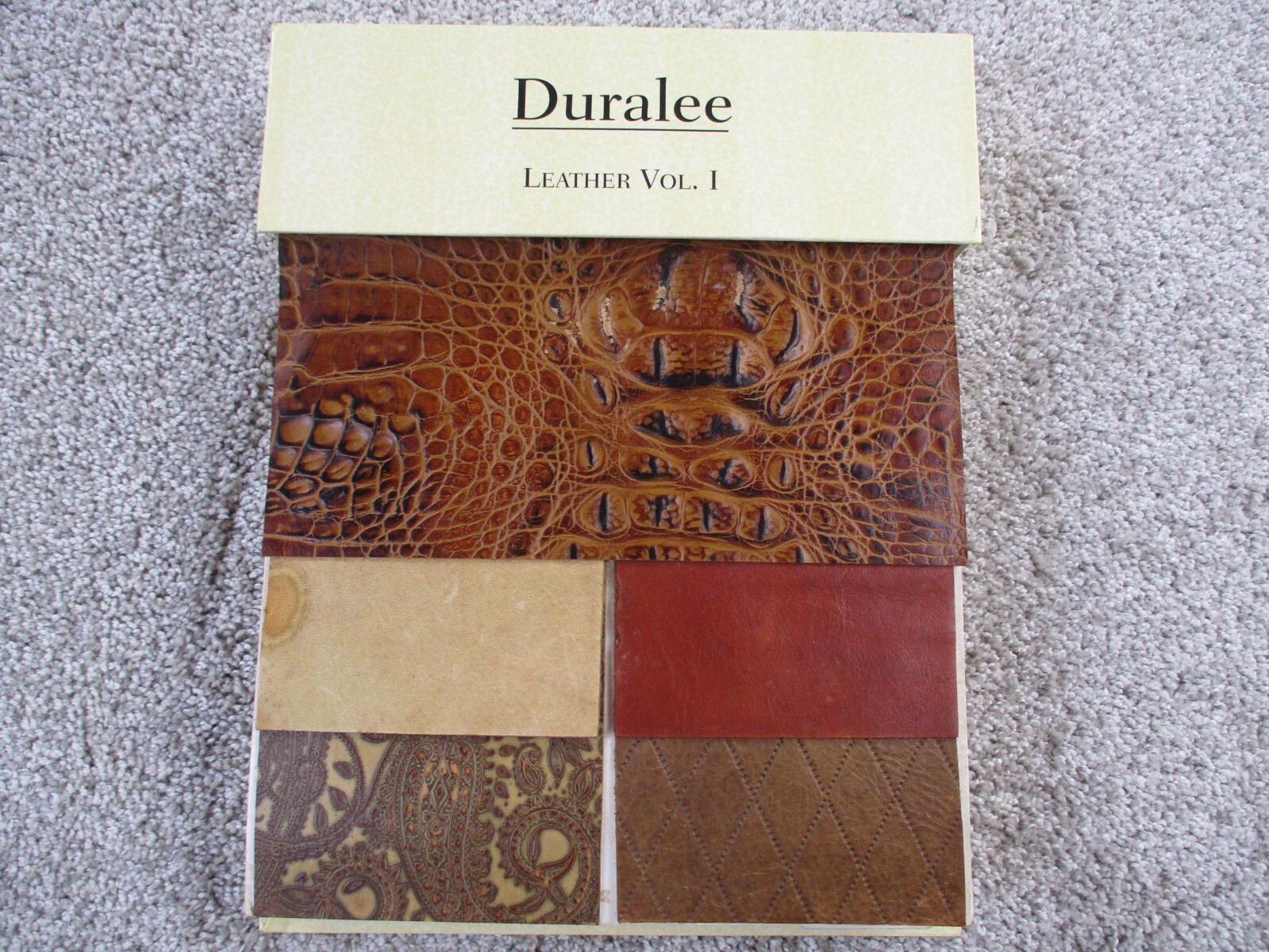Vintage Duralee Leather Vol. 1 Sample Book Gator Designer Interior Design EUC
