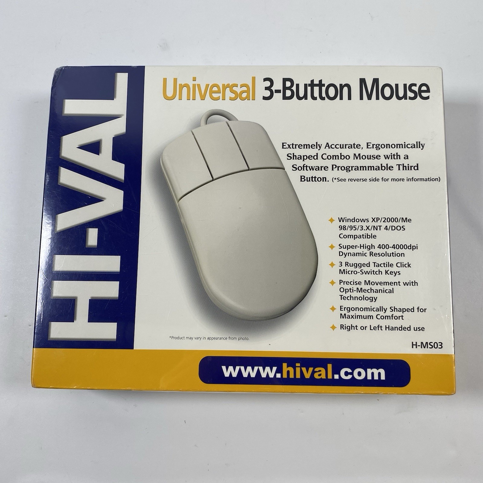 NEW HI-VAL  H-MS03 Mouse 3-Button Serial and PS/2 Adapter Windows Sealed