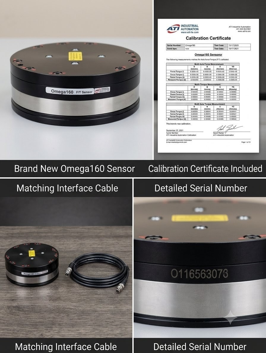 New ATI Omega160 6-Axis Force/Torque Sensor | With Calibration Certificate
