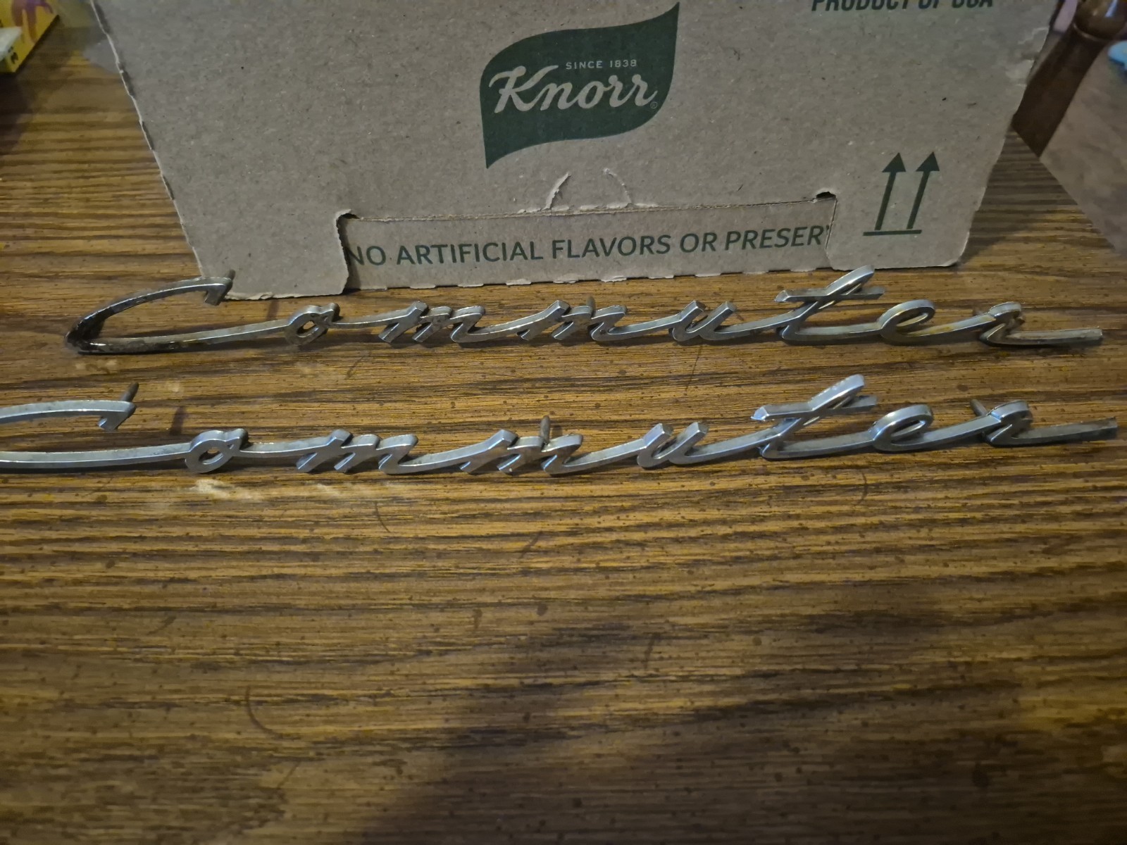 PAIR OF VINTAGE MERCURY COMMUTER EMBLEM SCRIPT 1014425 OEM 14 PAIR OF VINTAGE MERCURY COMMUTER EMBLEM SCRIPT 1014425 OEM 14