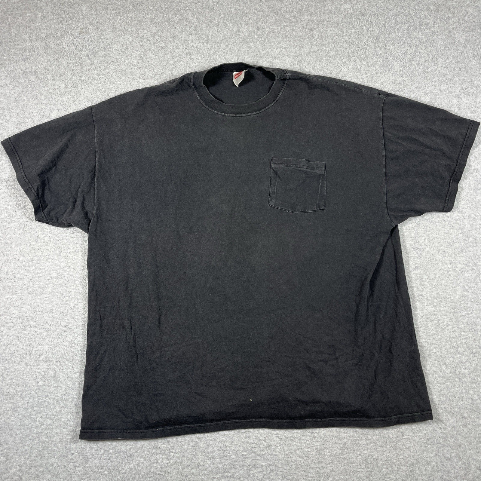 Vintage Pocket T Shirt Mens XL Black Selvedge 90s Cotton Crewneck Blank Hanes Vintage Pocket T Shirt Mens XL Black Selvedge 90s Cotton Crewneck Blank Hanes
