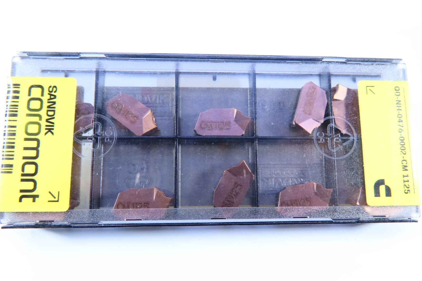 NEW BOX ( 10 PCS ) SANDVIK QD-NH-0476-0002-CM 1125 PARTING LATHE CARBIDE INSERTS