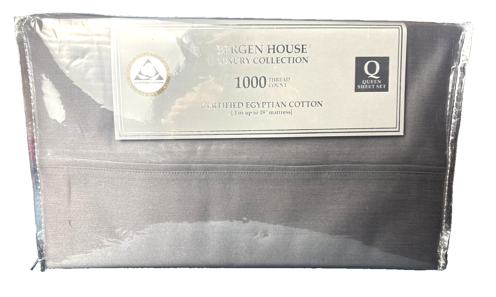 Bergen House 1000TC 100% Certified Egyptian Cotton Sheet Set Queen Charcoal $340