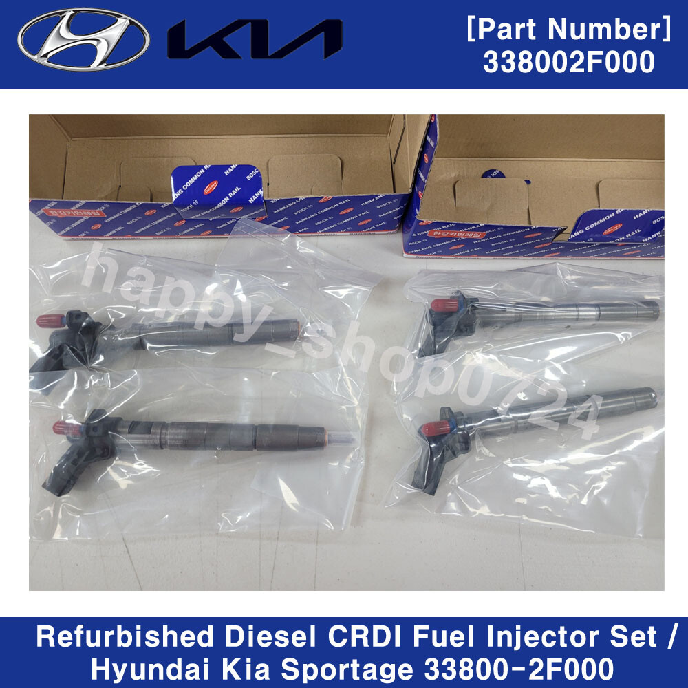 Refurbished Diesel CRDI Fuel Injector Set / Hyundai Kia Sportage 33800-2F000