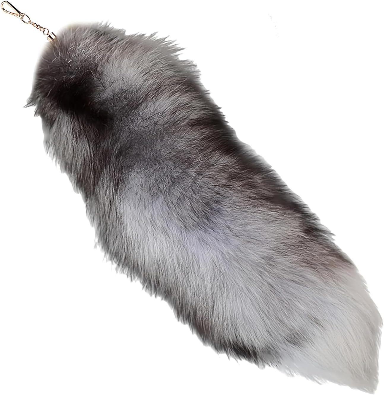 Iivos Fluffy Therian Fox Tail About 16-18 inches, Silver Blue 01