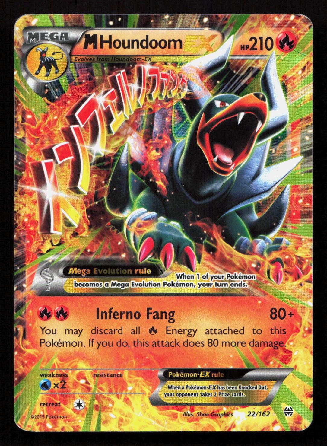 M HOUNDOOM EX 22/162 Pokemon BREAKTHROUGH Holo