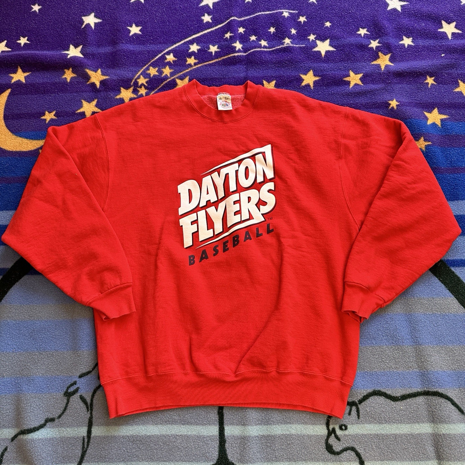 Vintage Dayton Flyers Sweatshirt Men’s L/XL Crewneck Baseball HEAVY