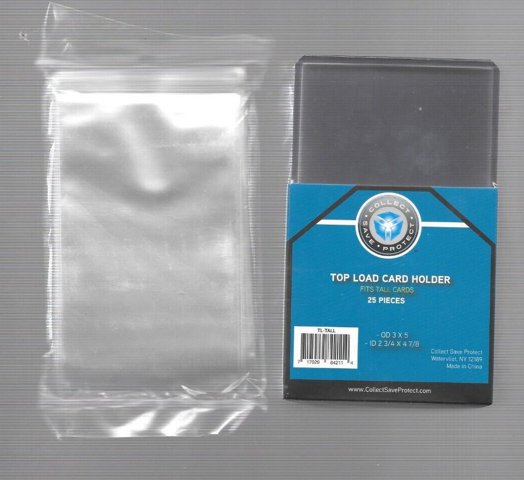 25 TALL TOP LOADS TOPLOADERS PLUS 25 TALL SOFT SLEEVES 3 X 5 