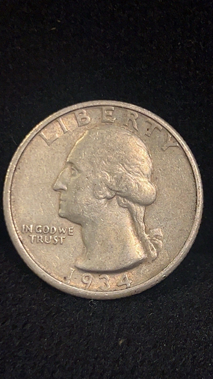 1934 P Washington Quarter 25c Coin, 90% Silver