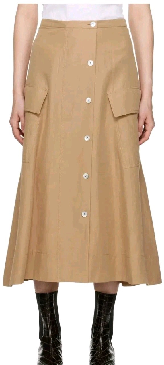 Pre-Owned Vince Tan Size 16 Maxi Skirt Pre-Owned Vince Tan Size 16 Maxi Skirt