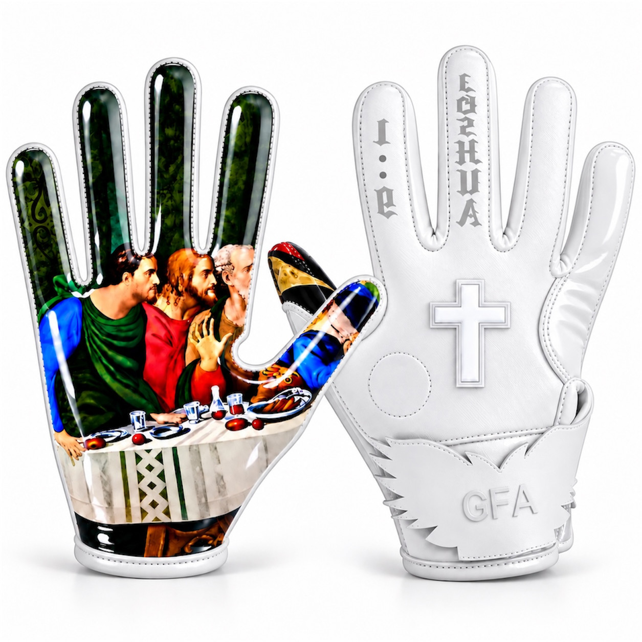 GFA Last Supper Christian Faith Football Receiver Gloves Sticky Grip Youth Adult