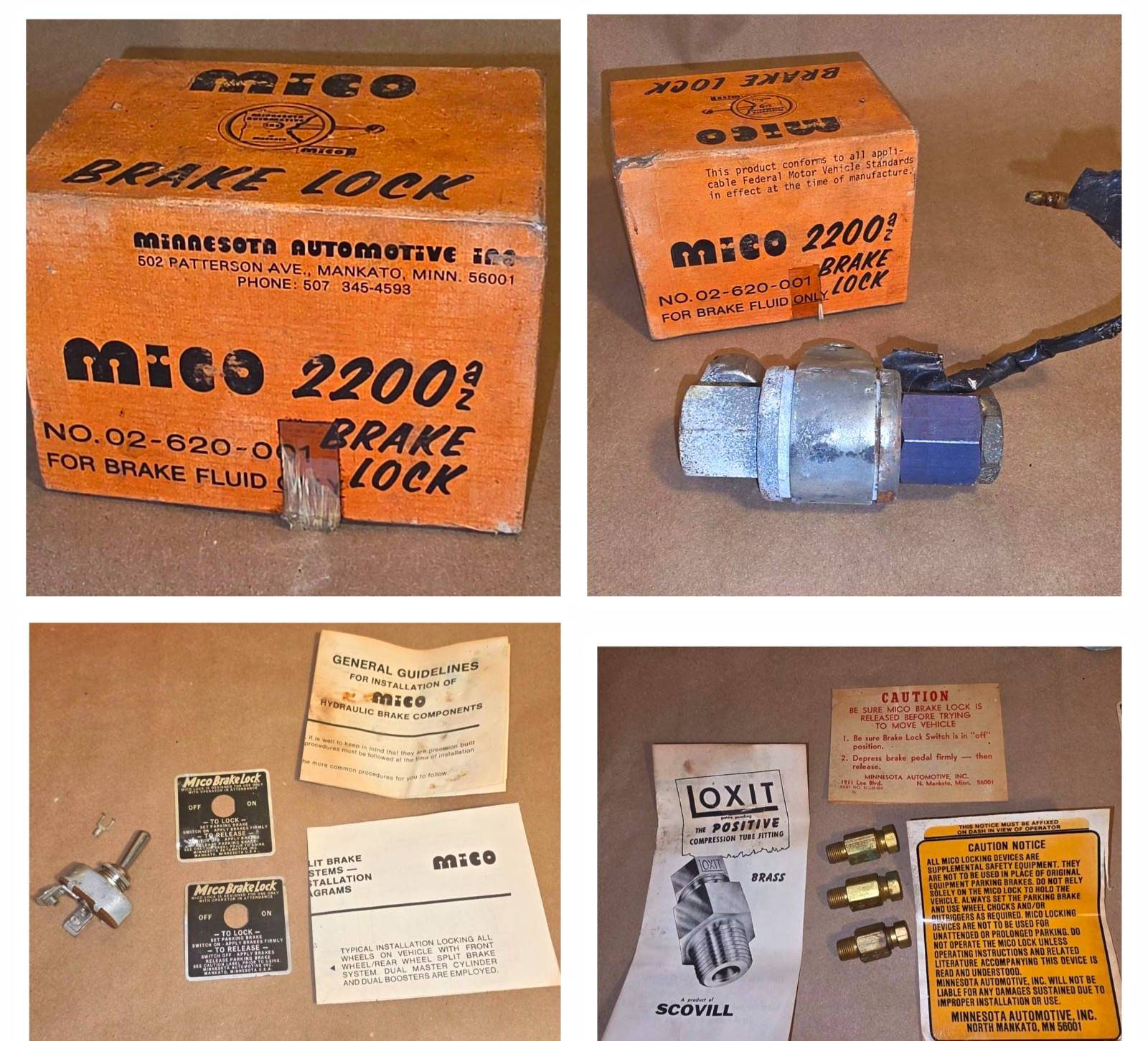 Vintage MICO 2200 Electric Brake Lock Kit NOS 02-620-001 COMPLETE Hot Rod Truck Vintage MICO 2200 Electric Brake Lock Kit NOS 02-620-001 COMPLETE Hot Rod Truck