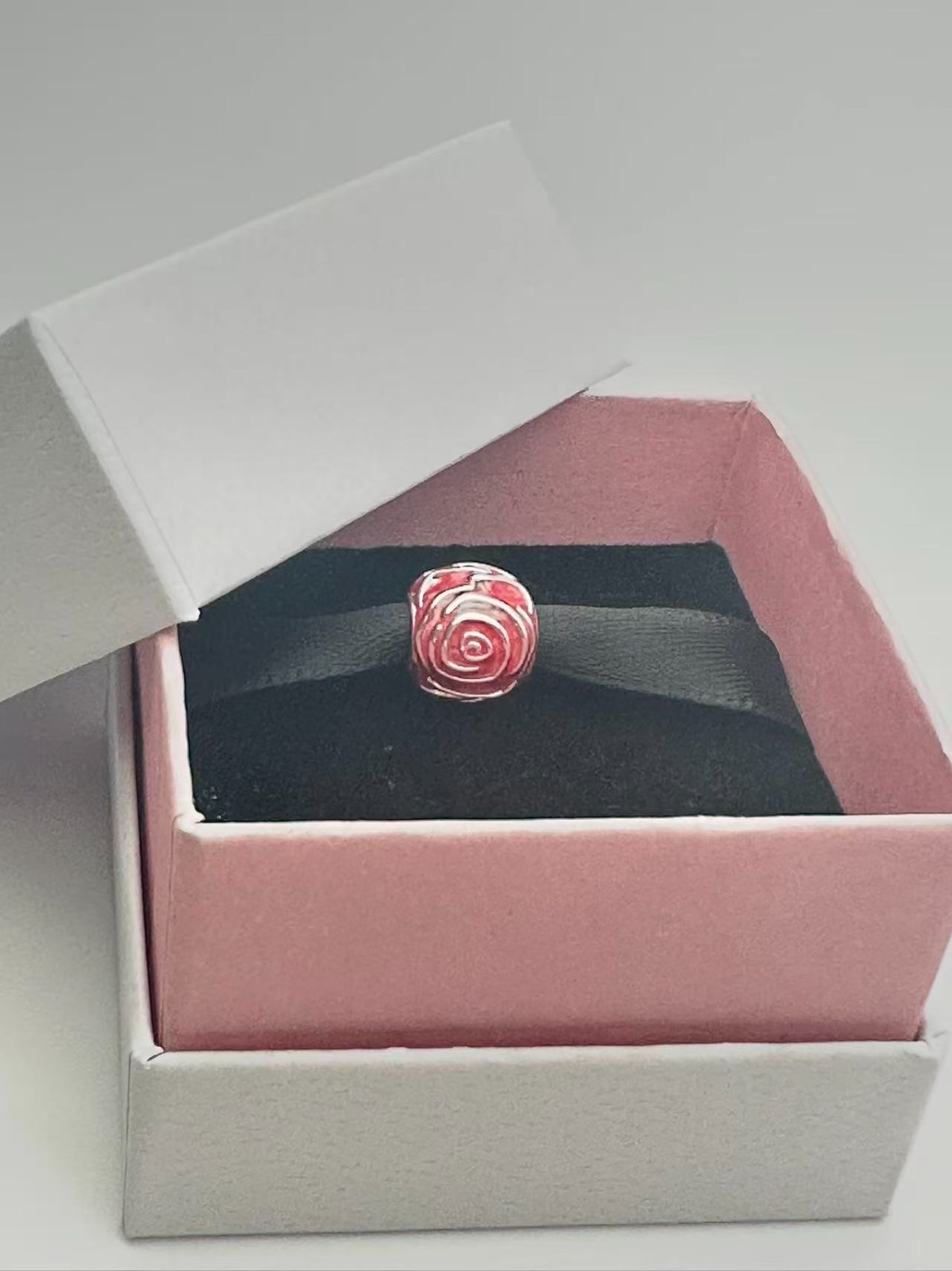 New 100% PANDORA 793212C01 Sterling Silver Pink Rose Charm Only