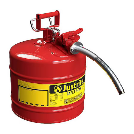 Justrite 7250130 Type Ii Safetycan, Steel, Red, Hoseod1in Justrite 7250130 Type Ii Safetycan, Steel, Red, Hoseod1in