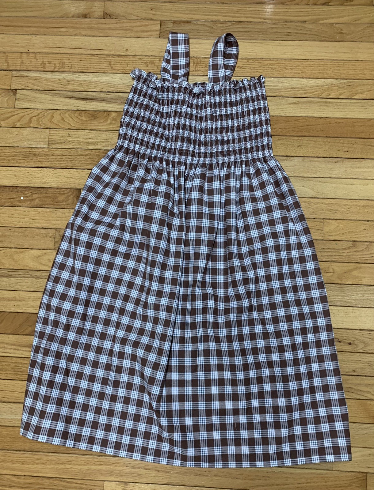 Palaka Dress Long 100% Cotton New Hawaiian Style Plaid Ruched Top