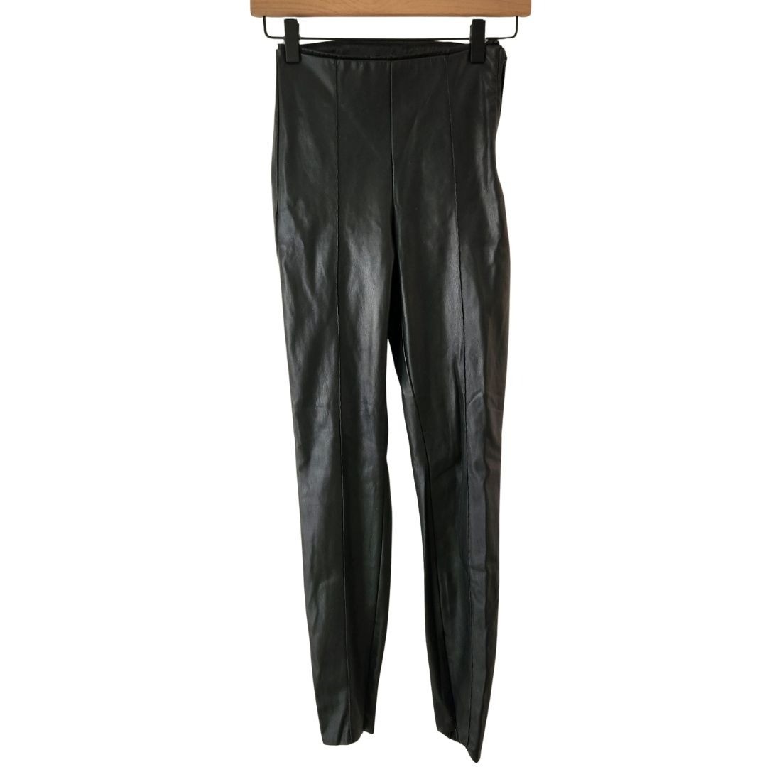 NWOT Zara Faux Leather Black High Waisted Leggings Pants Women\'s XS