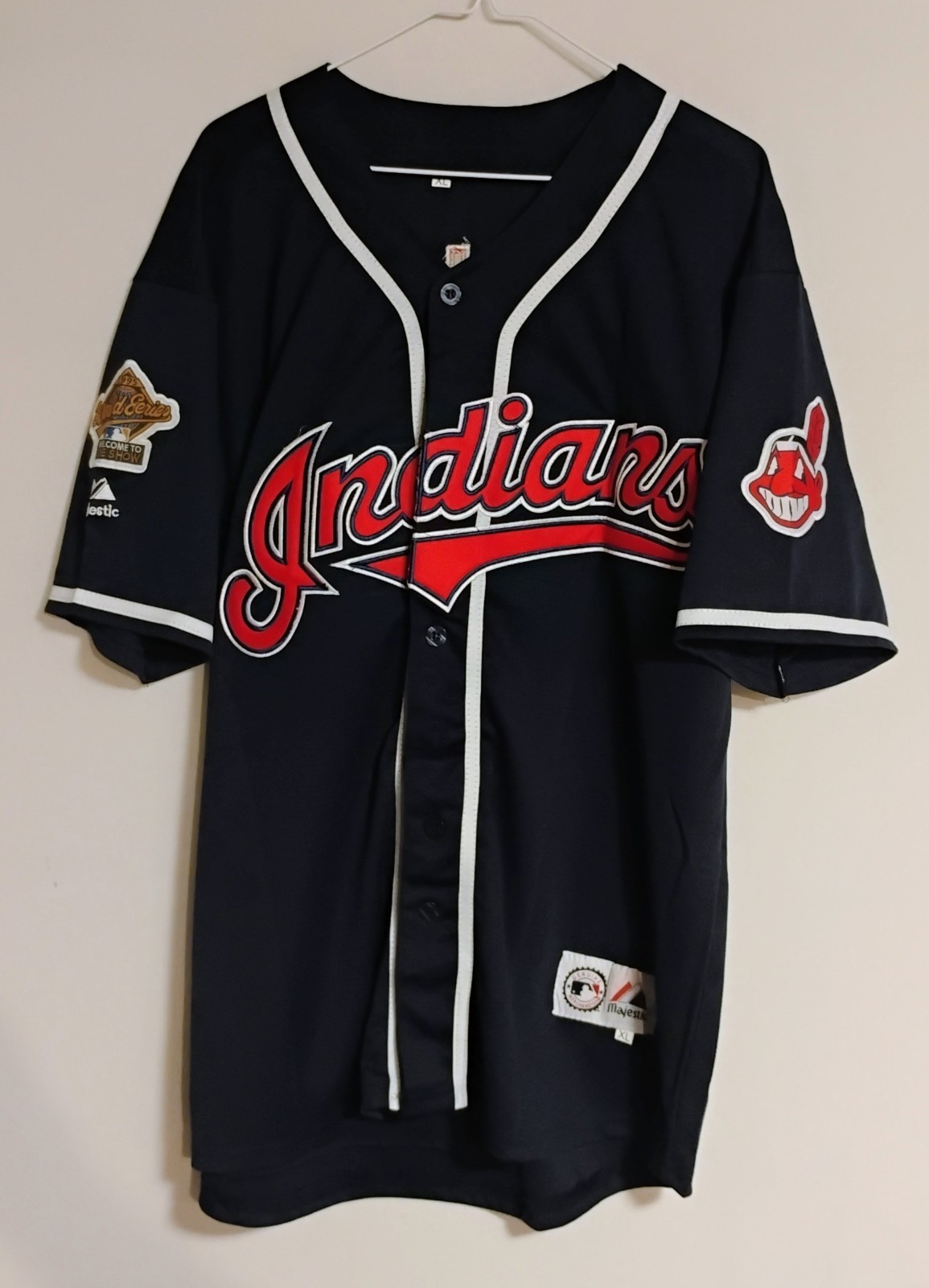 Cleveland Indians 1995 World Series Albert Belle Jersey Size L Blue