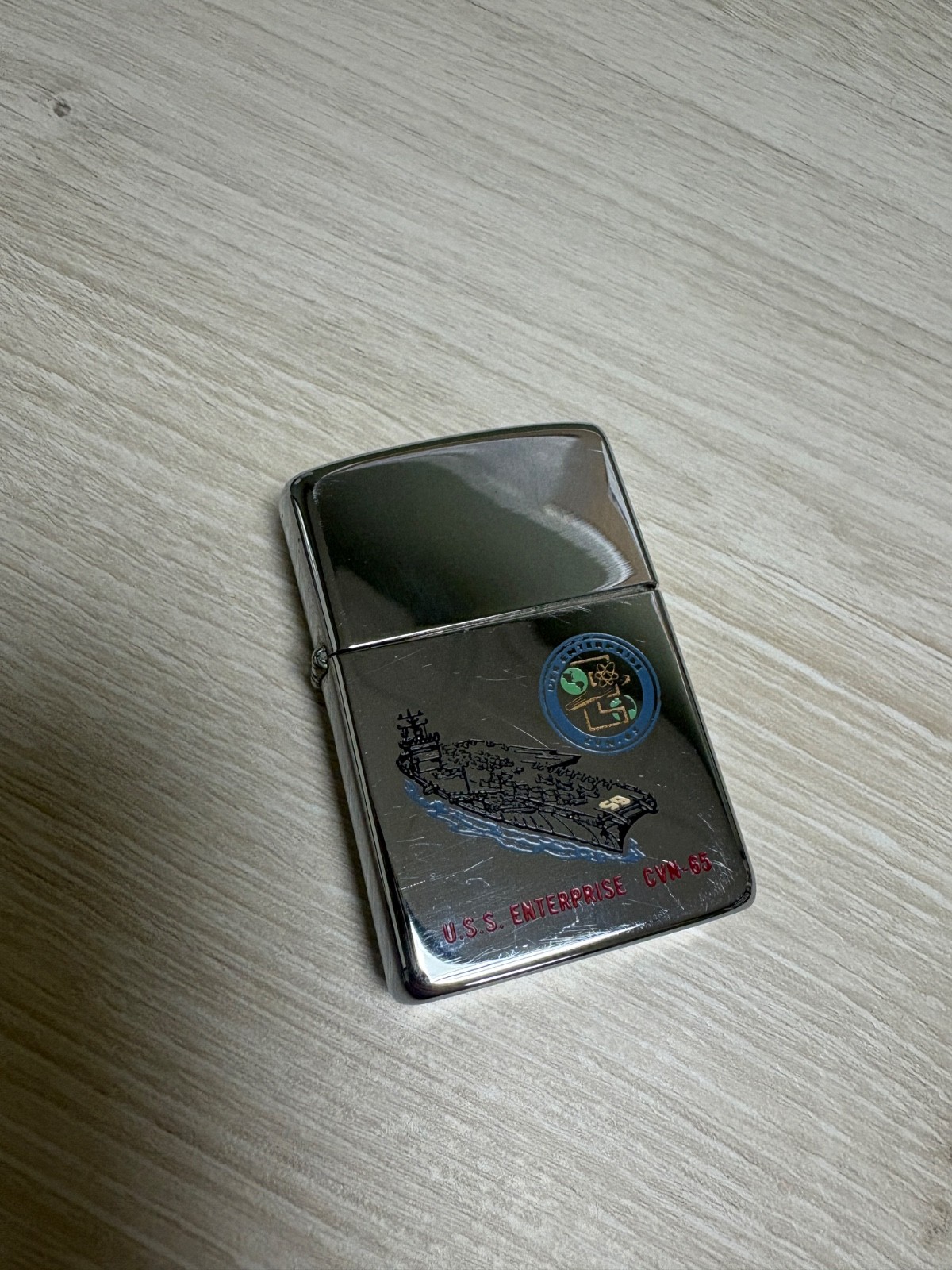 1988 Vintage Zippo Lighter USS Enterprise CVN-65 E IV  Bradford PA New