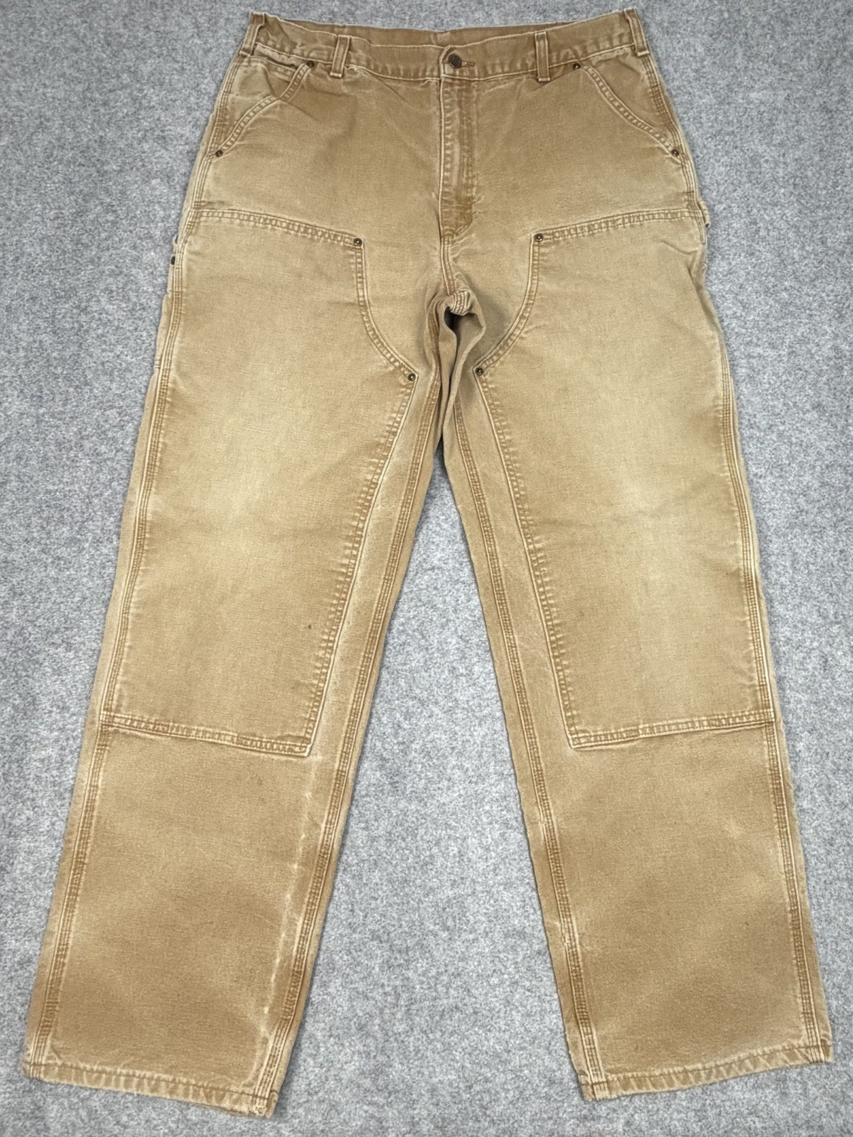 Carhartt B136 Double Front Work Pants Mens Fit 35x33 Duck Canvas Distressed Carhartt B136 Double Front Work Pants Mens Fit 35x33 Duck Canvas Distressed