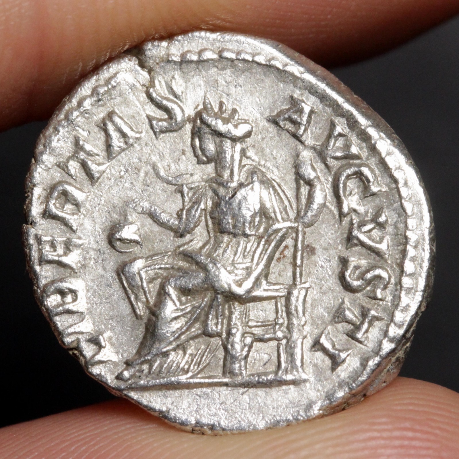 Goddess of Liberty Denarius 218AD Ancient Roman Empire Silver Coin Elagabalus