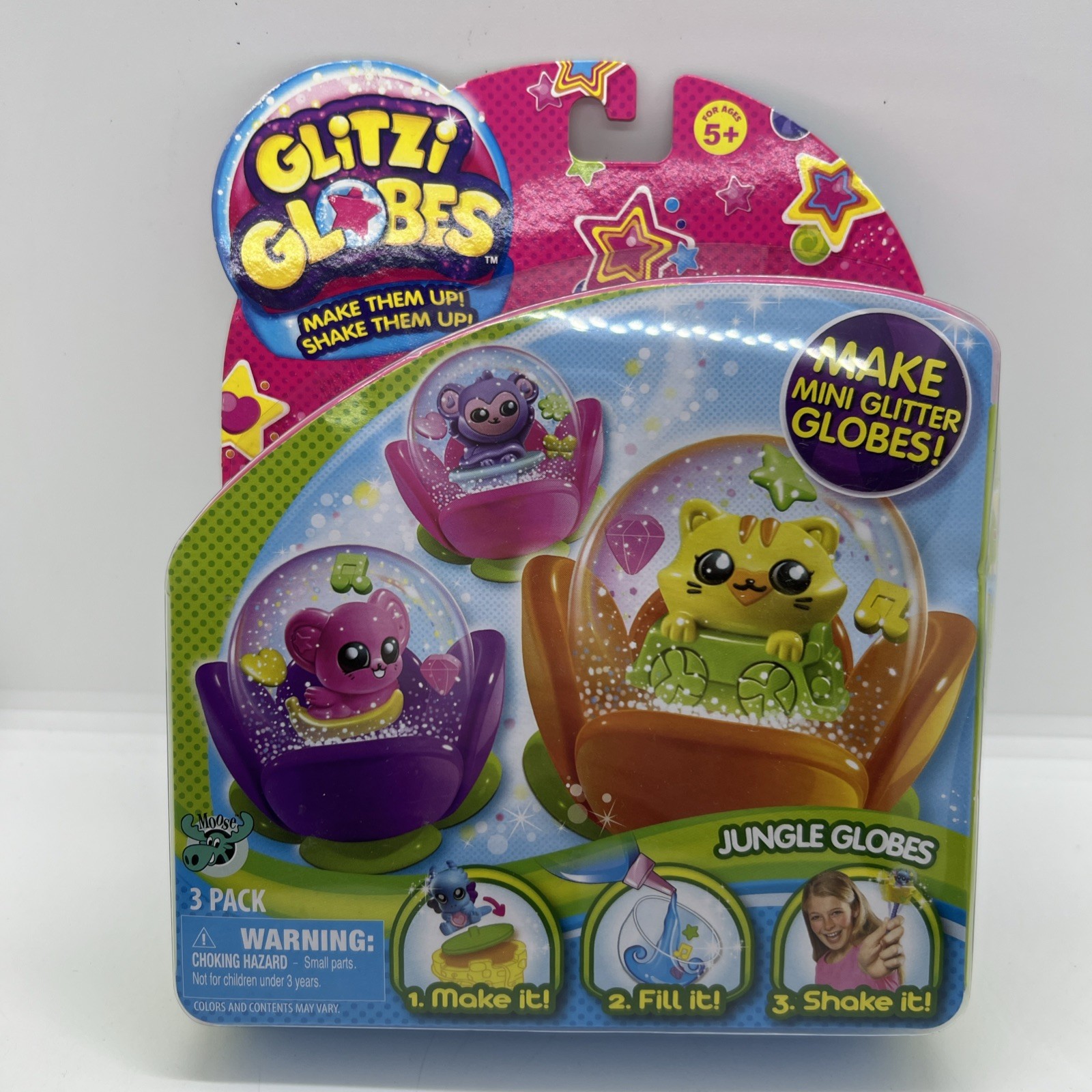 Glitzi Globes Jungle Globes 3-Pack Moose Brand New Sealed Toy Set