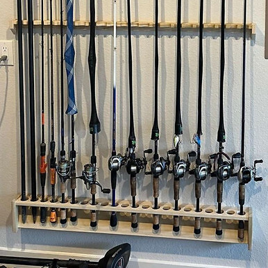 Fishing Rod Rack, Wall Mount Pole Holder, 46