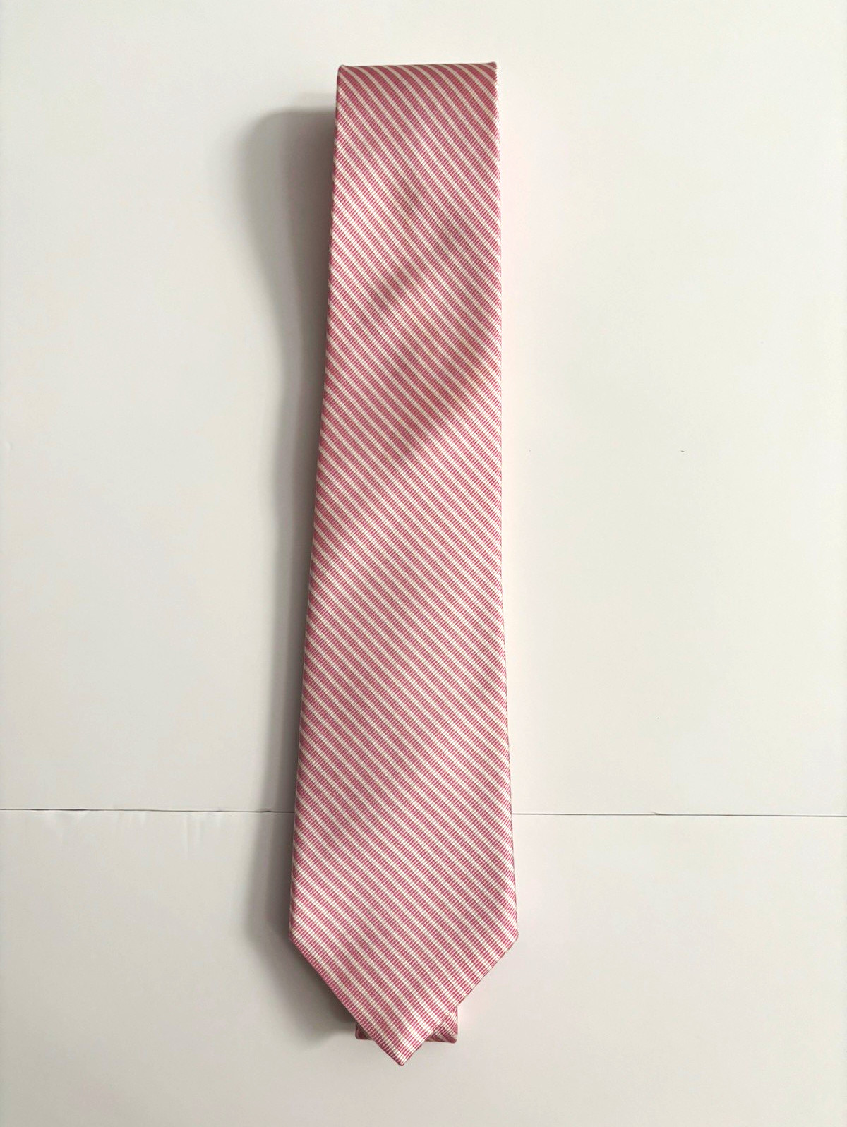 Bird Dog Bay Men\'s Pink & White Striped Pointed Tie Bird Dog Bay Men\'s Pink & White Striped Pointed Tie