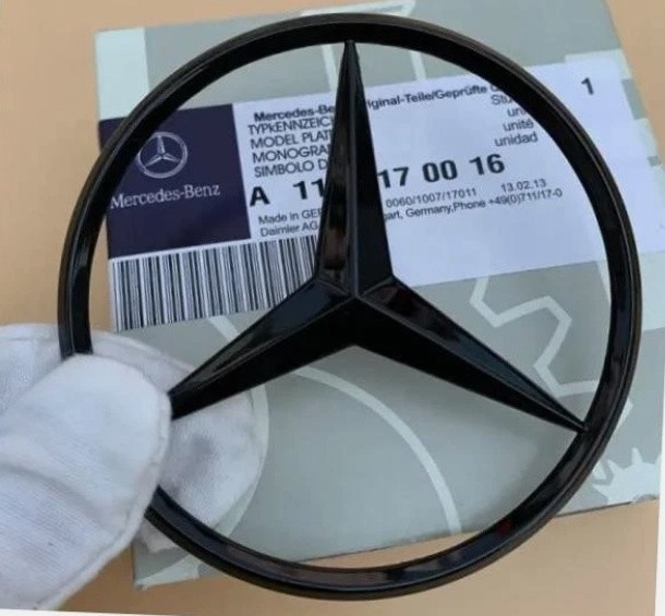 New 3.54 Inch Fit Mercedes-Benz Trunk Emblem Rear Star Logo Badge Sticker Black