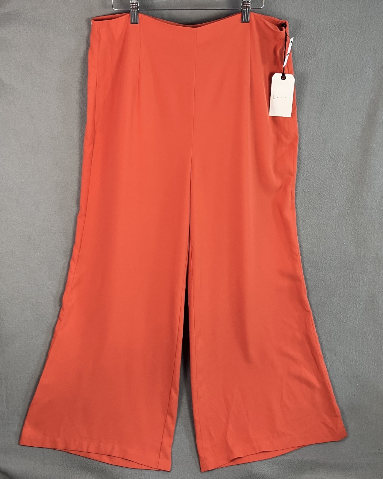 Leith Women\'s Wide-Leg Side Zip Trouser Pants Size XL Orange Clay NWT