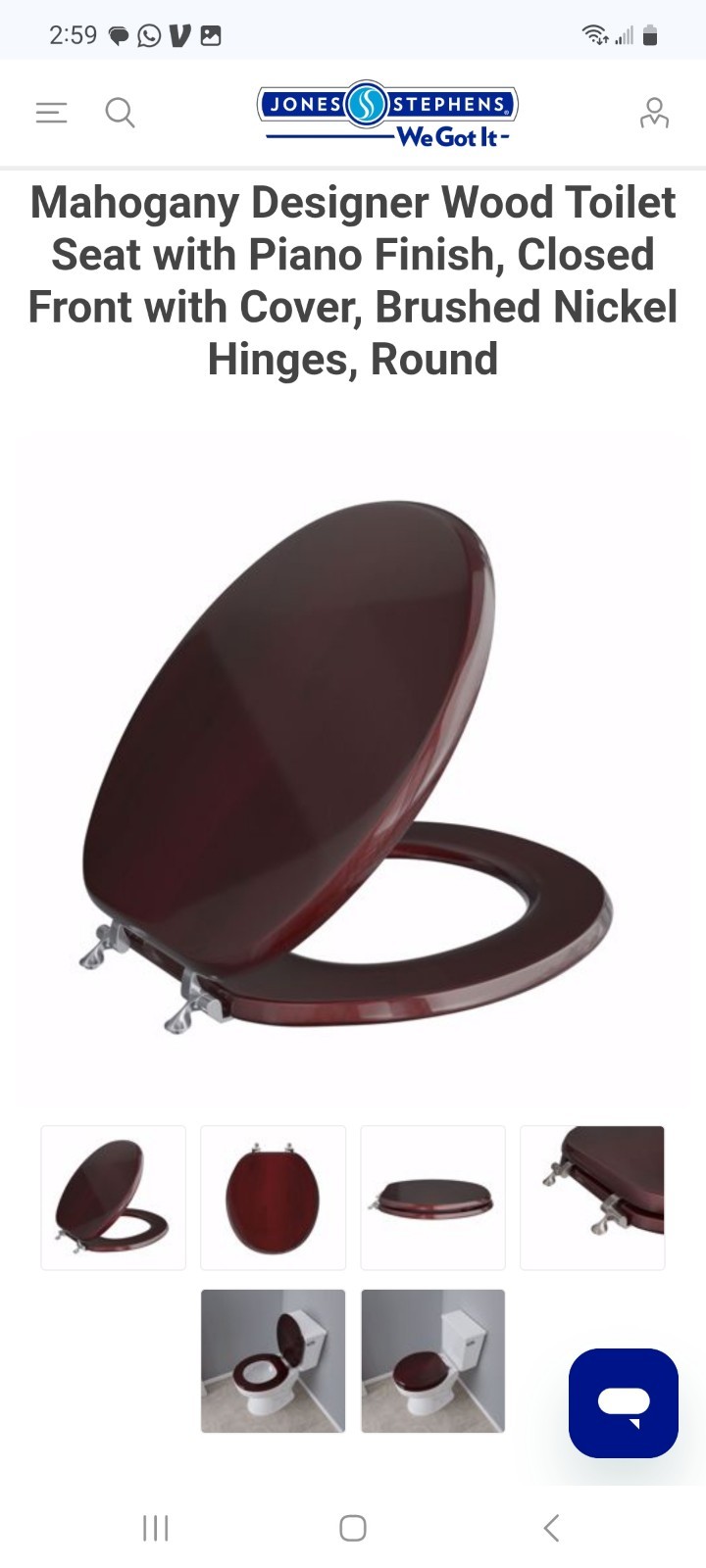 QUALITY Jones Stephens C2B1R16BN Round Wood Toilet Seat Mahogany QUALITY Jones Stephens C2B1R16BN Round Wood Toilet Seat Mahogany