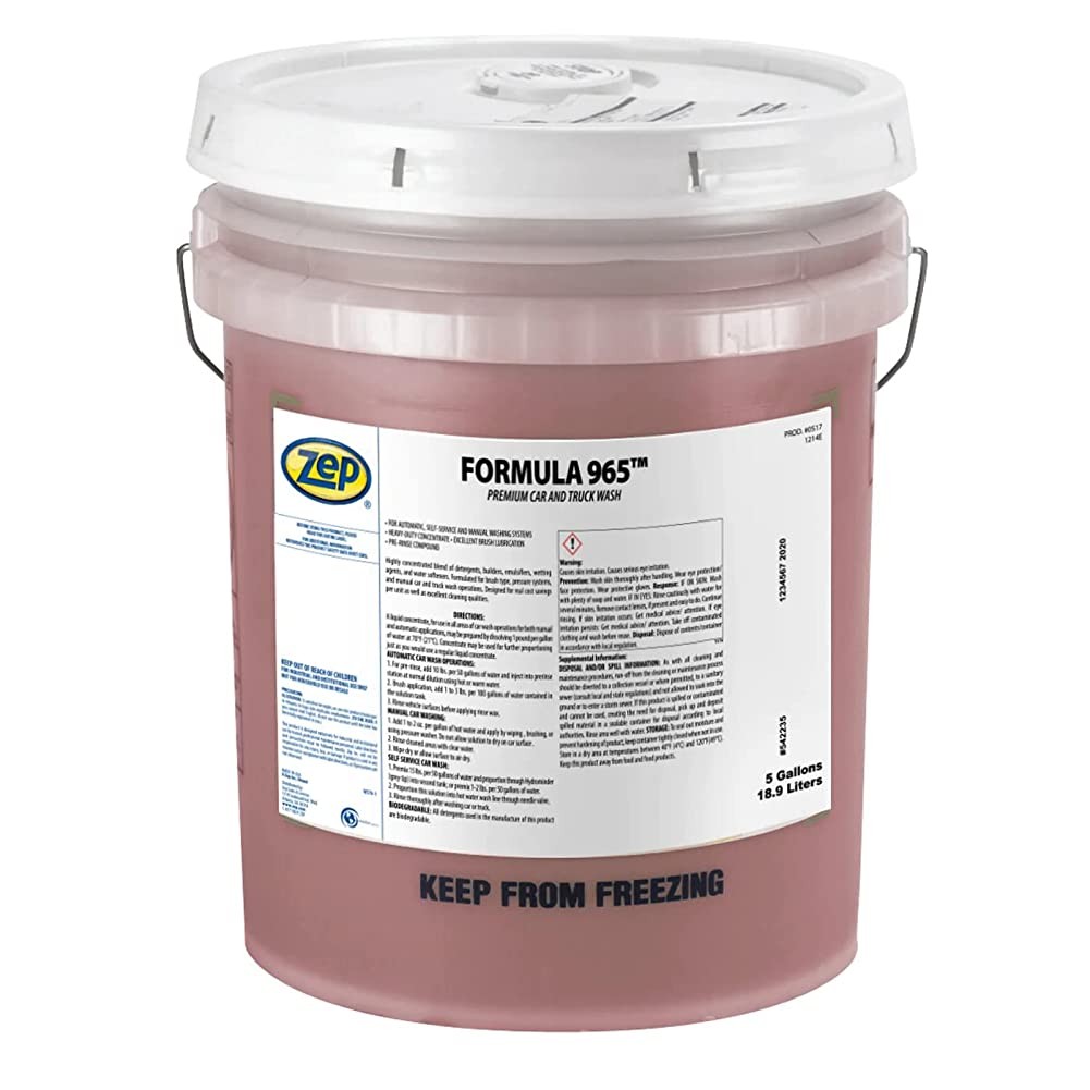 Zep Formula 965 Premium Car and Truck Wash - 5 Gallon Pail - 51733 - Prevents