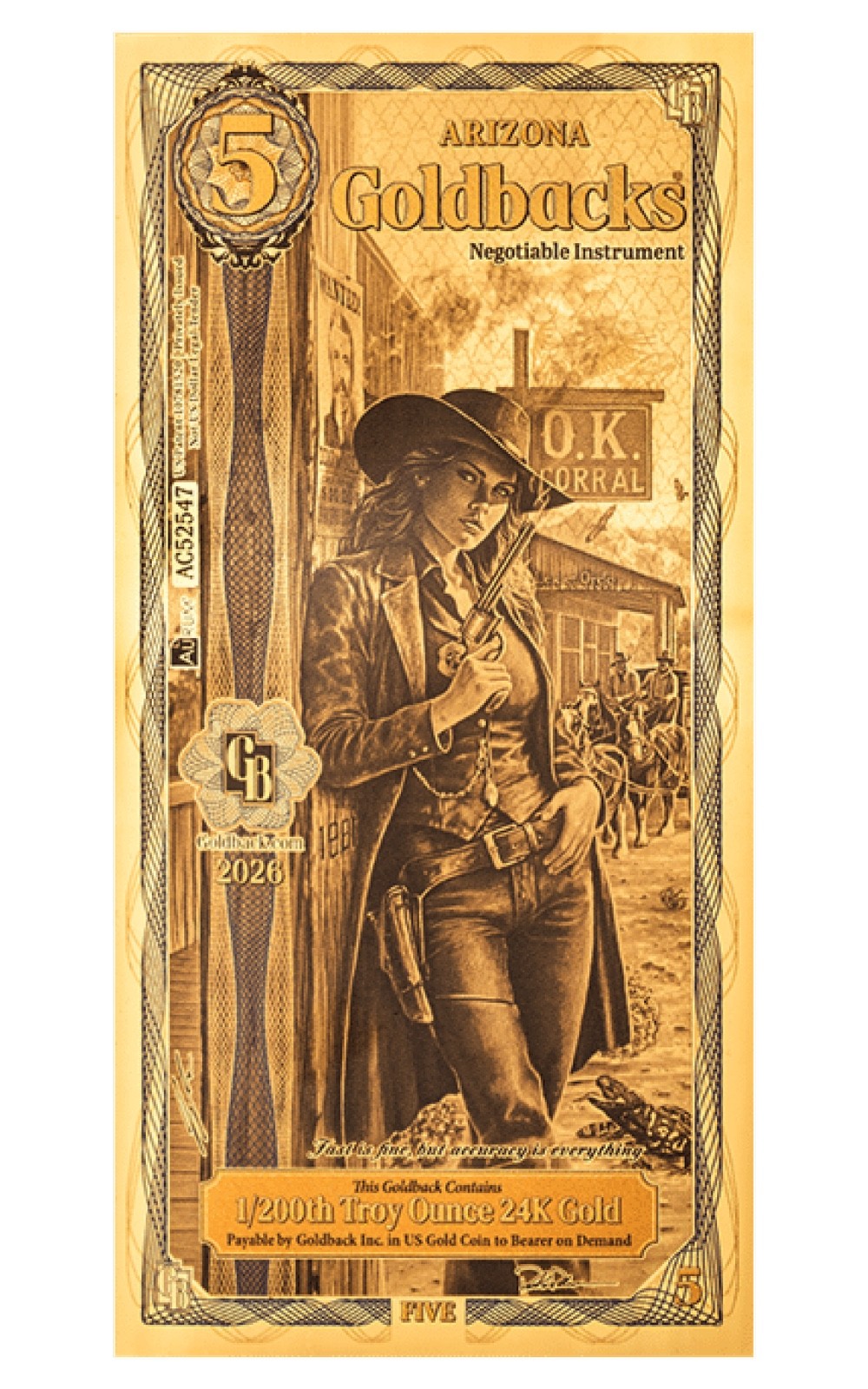 2026 Arizona 5 Goldback (Lex et Ordo, Law and Order)