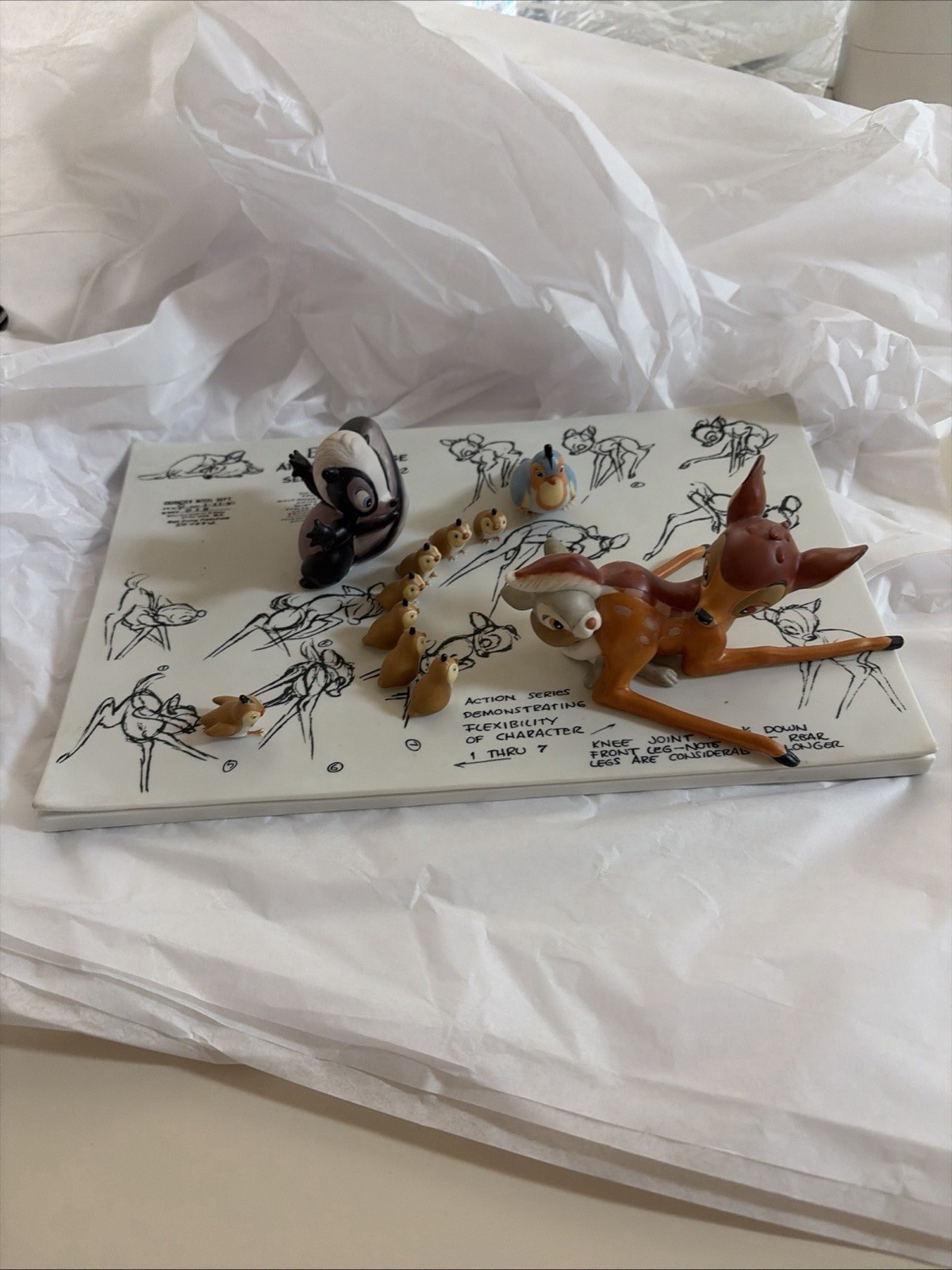 Walt Disney Bambi Flower Thumper 1942 60th Year Model Sheet Figurine 258 Of 3000 Walt Disney Bambi Flower Thumper 1942 60th Year Model Sheet Figurine 258 Of 3000