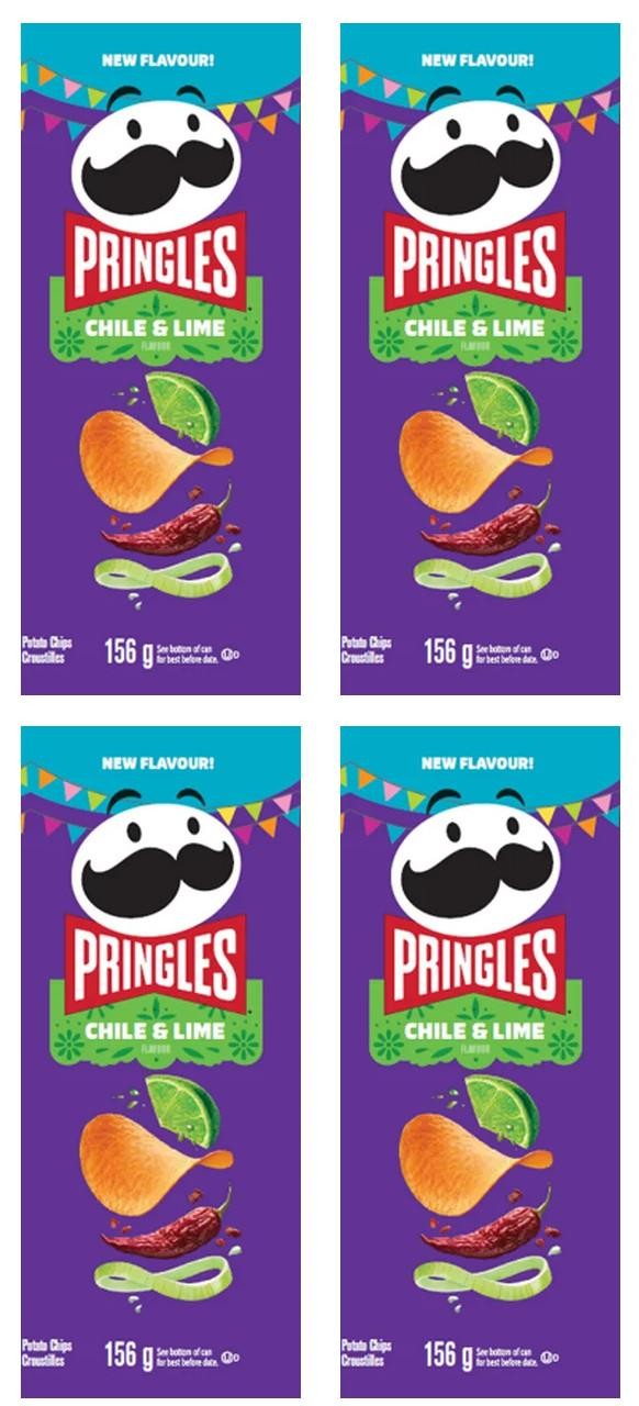 Pringles Chili and Lime Potato Chips 156g (4 Pack)