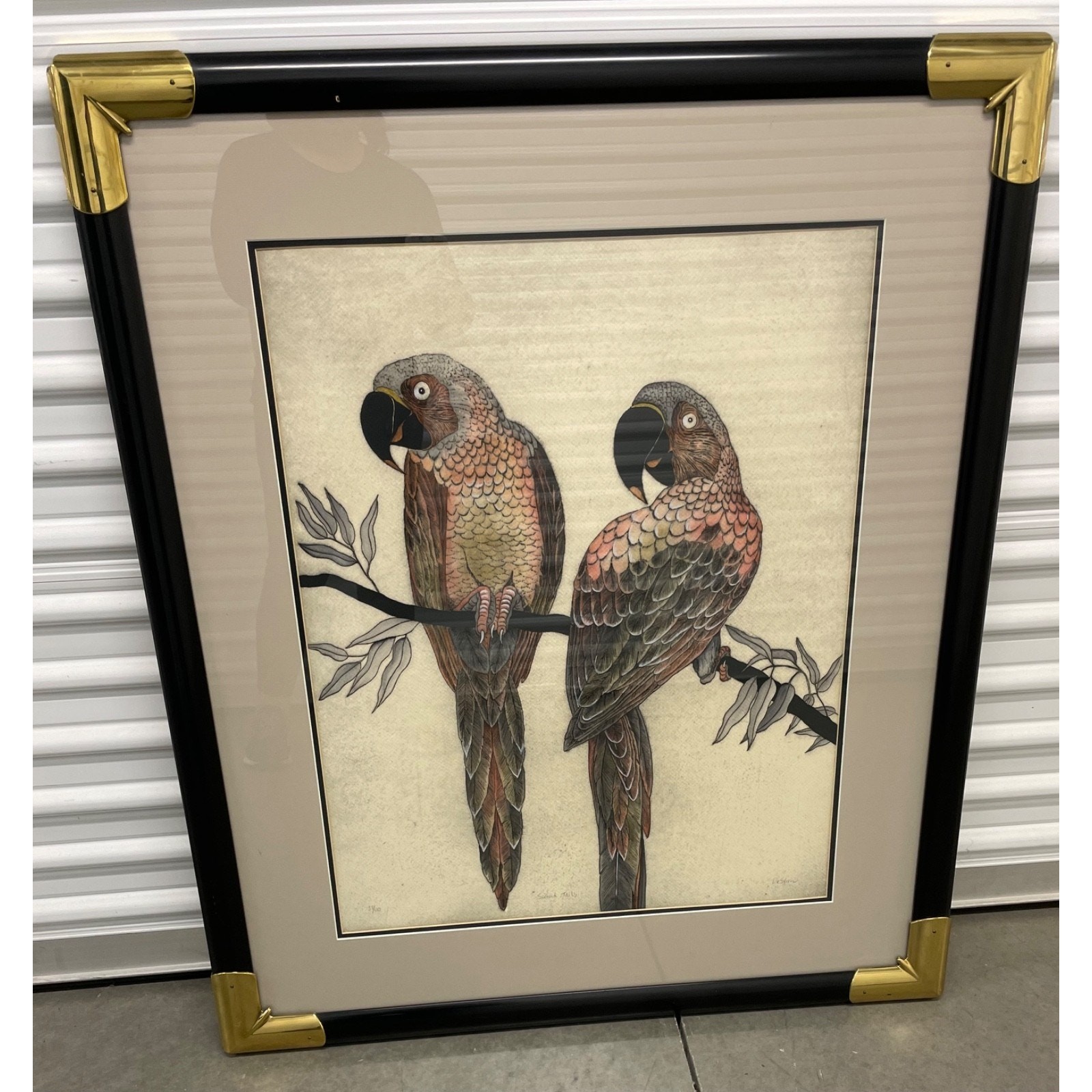 Earlene DeShon Hand Colored Etching Art \'Sienna Tails\' Original Museum-quality
