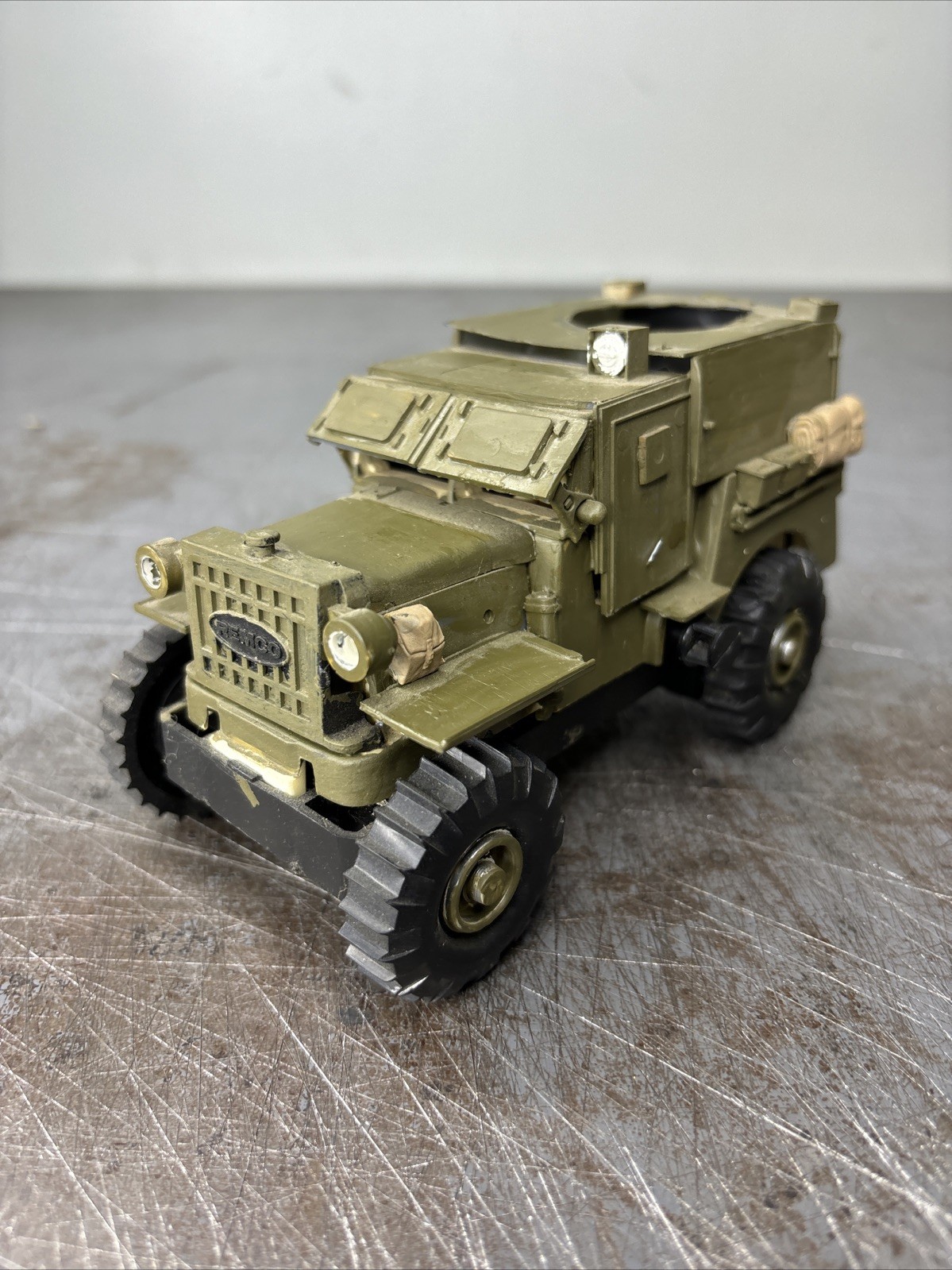 VTG Remco Mighty Mike Toy Jeep Motorized for Parts Repair ALTERED FOR ARMY JEEP VTG Remco Mighty Mike Toy Jeep Motorized for Parts Repair ALTERED FOR ARMY JEEP