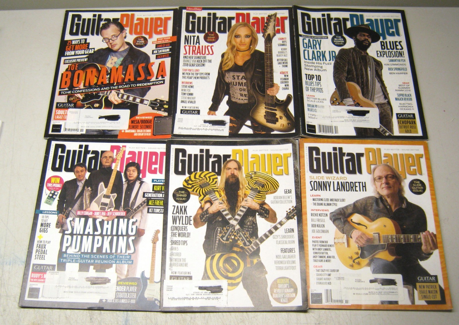 6 Issues of 2018 Guitar Player Magazine July March April Oct Nov Dec Lot 82-680