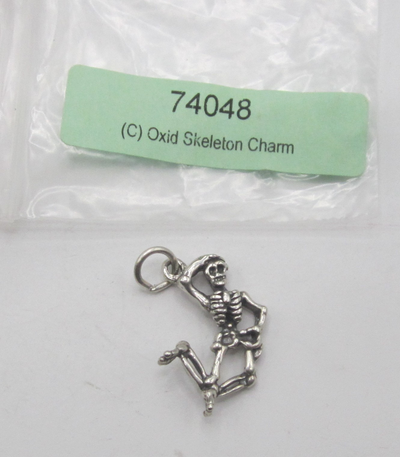 Silver Oxidized 3D Skeleton Charm/Pendant, New