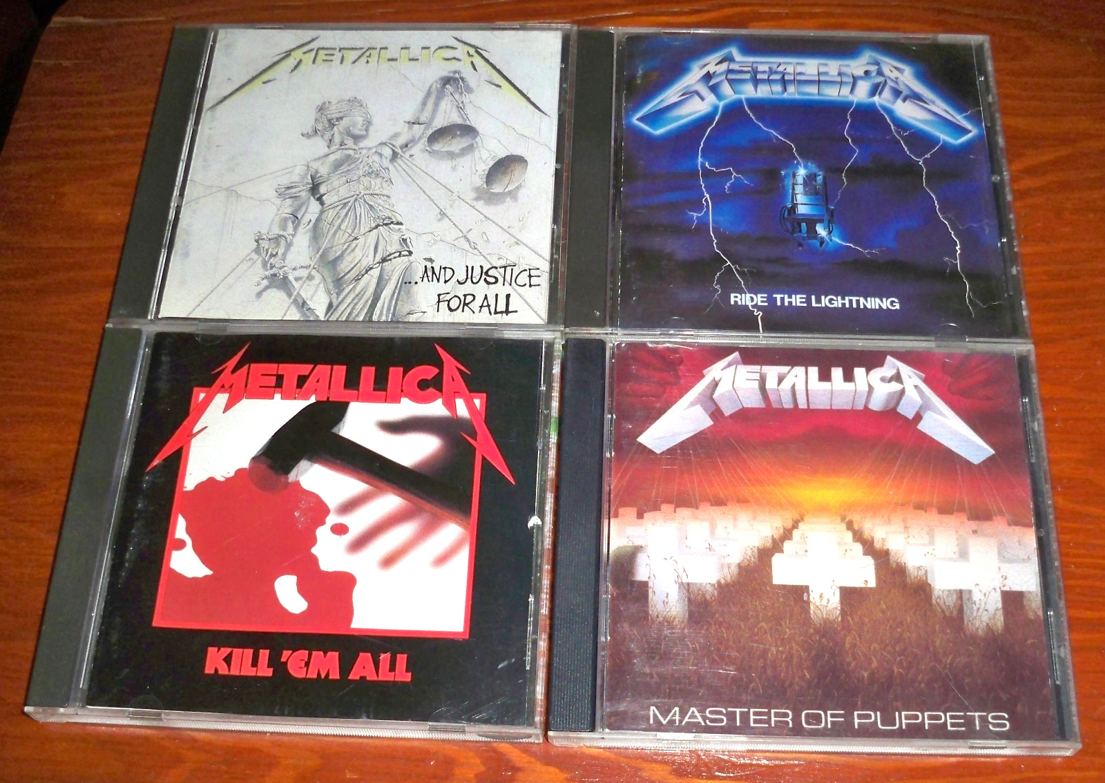 4 METALLICA CDs: KILL 'EM ALL, RIDE LIGHTNING, MASTER PUPPETS,  JUSTICE FOR ALL