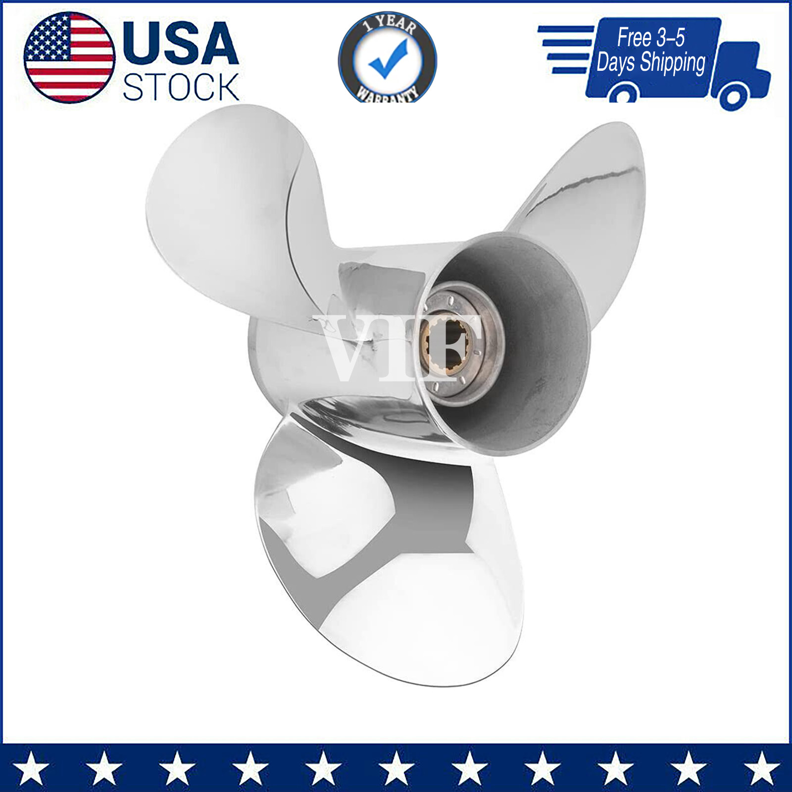 11 1/8 13 Stainless Steel Boat Propeller for Yamaha Outboard Motors 40-60HP