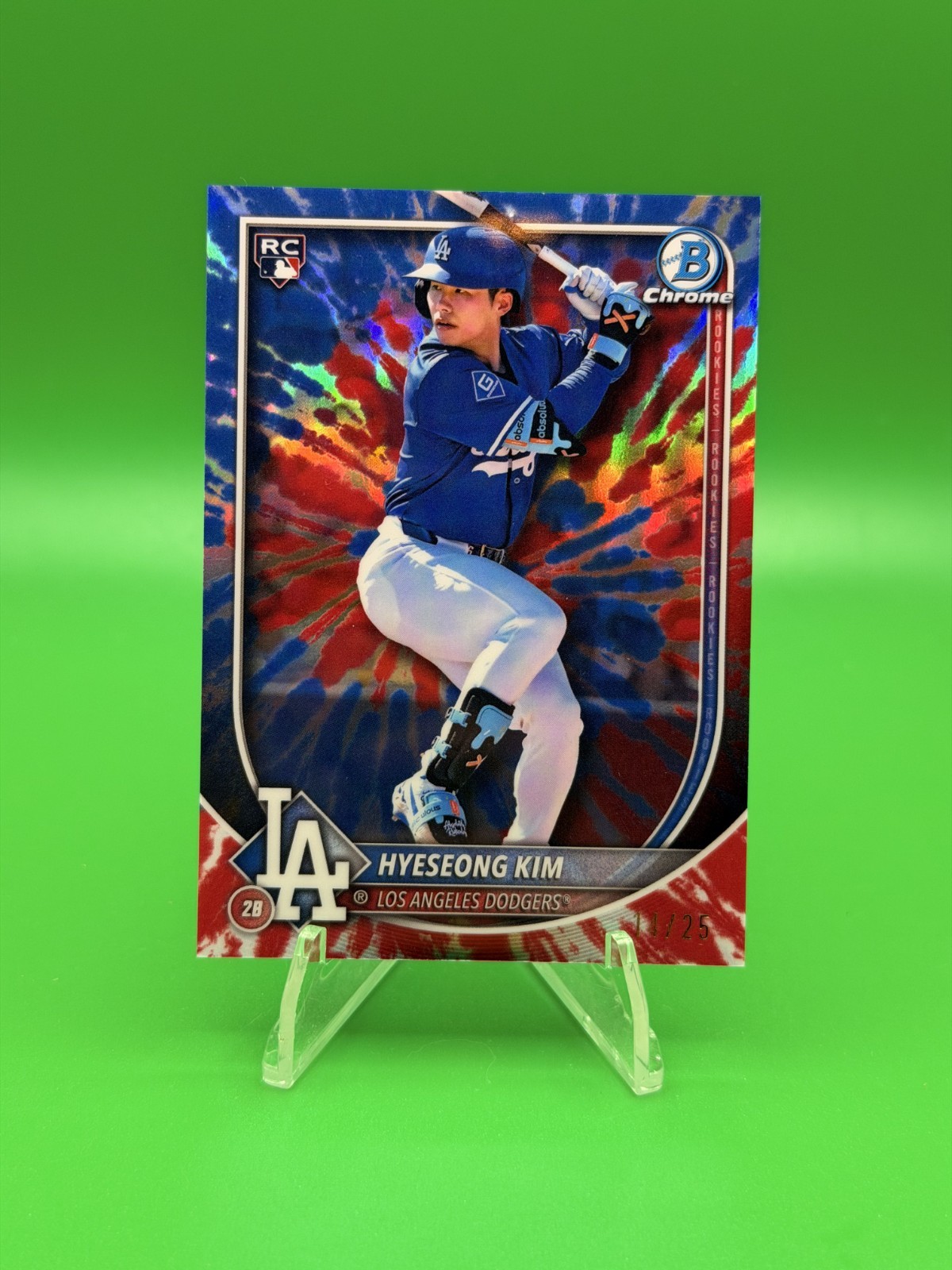 HYESEONG KIM 2025 BOWMAN CHROME #2 ROOKIE COLOR RUN VARIATION RC /25