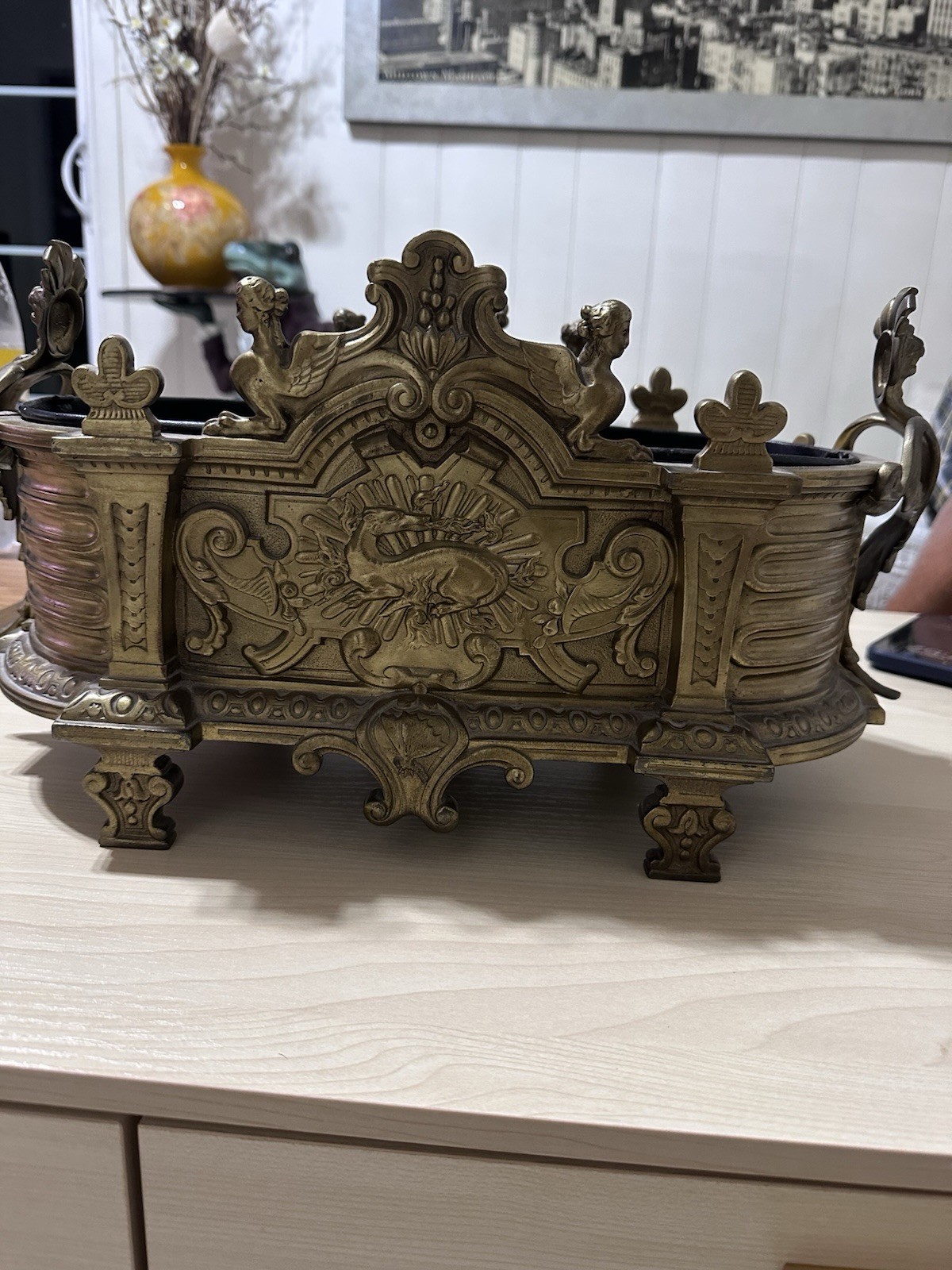 Jardiniere Brass Antique French Planter Baroque Centre Piece Jardiniere Brass Antique French Planter Baroque Centre Piece