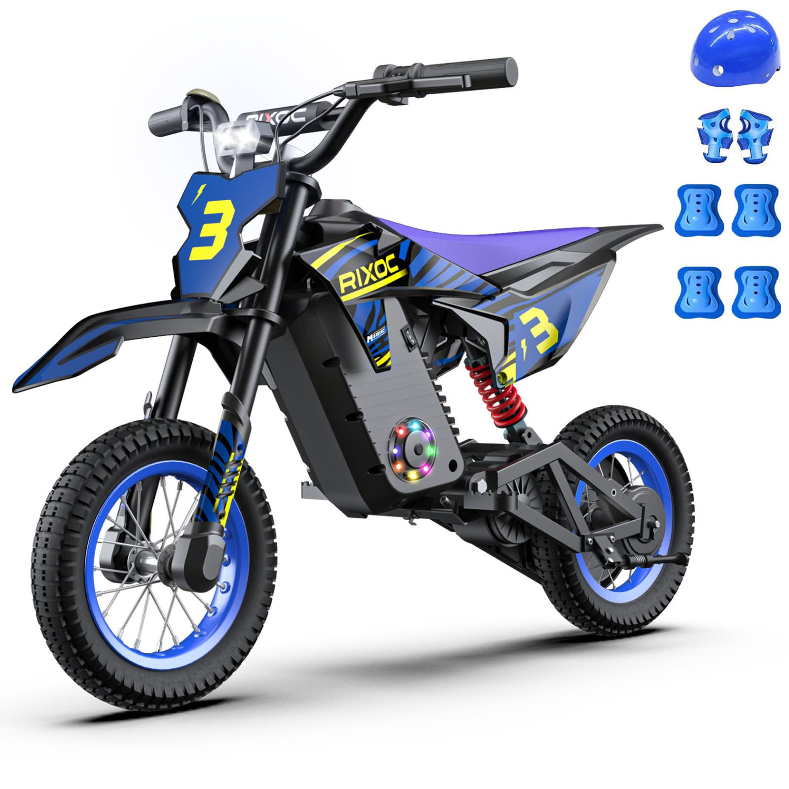 RIXOC DK12 36V Electric Dirt Bike 700W 15.5MPH 5.2Ah Max 14Miles for Kids 3-8