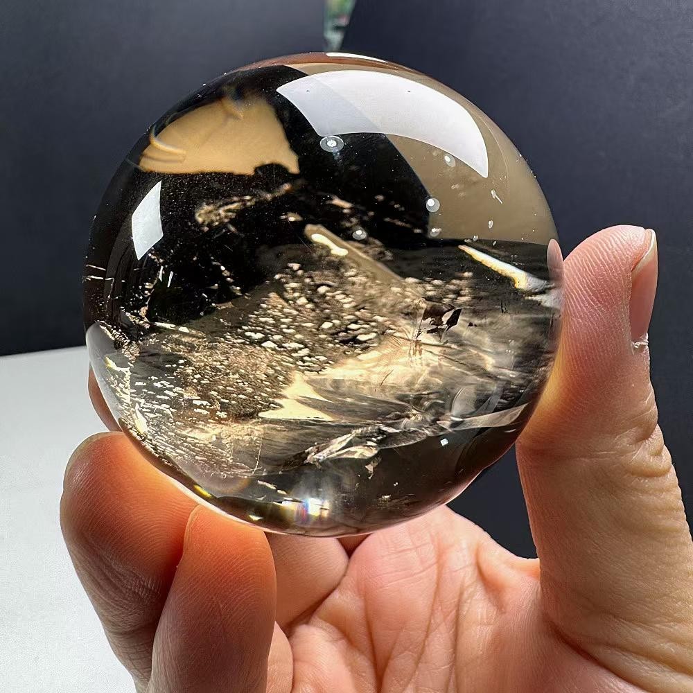 315g Natural Smoky Quartz Sphere Energy Crystal Ball Reiki Healing Decor