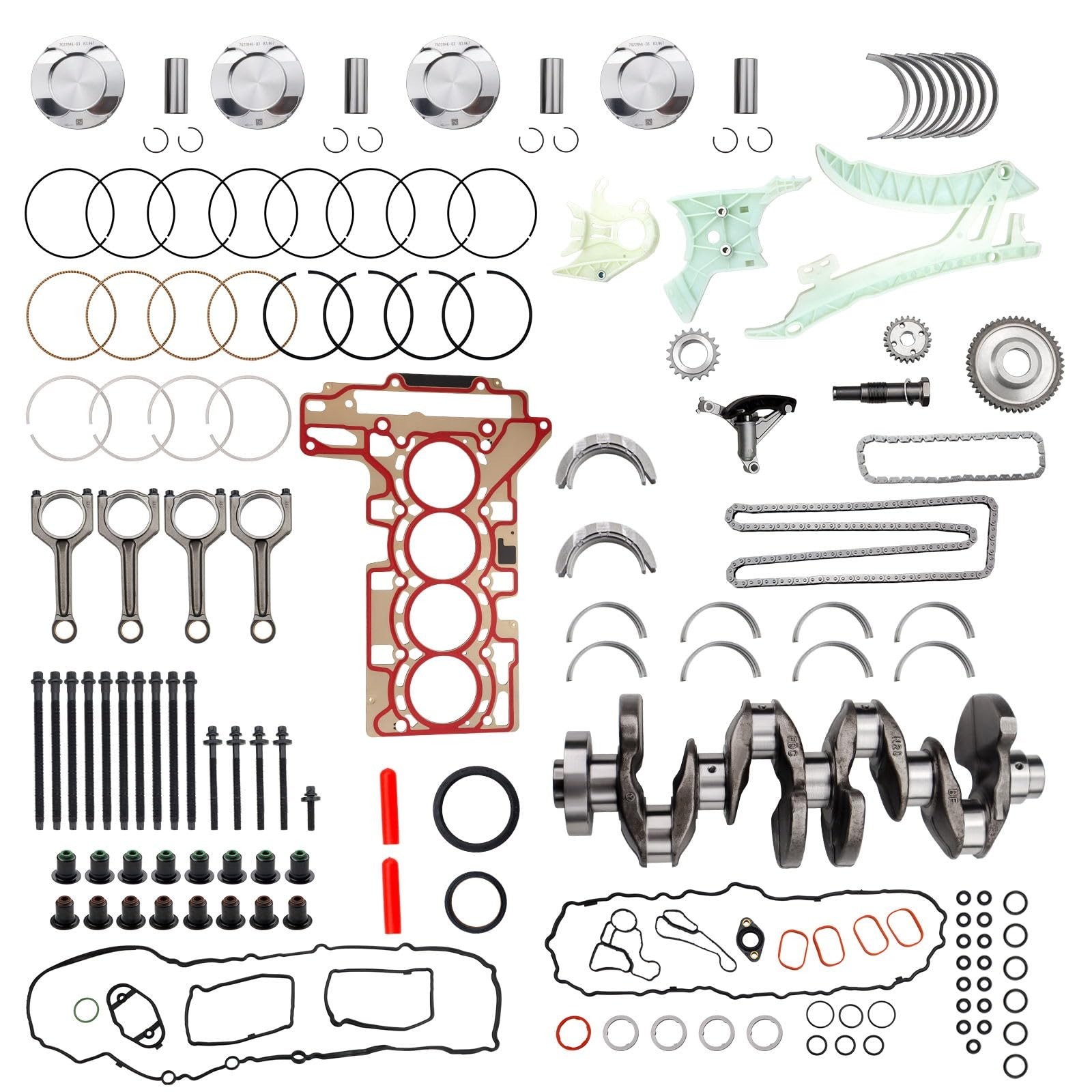 Engine Rebuild Overhaul Kit w/Crankshaft/Con rods/Piston/Bearing Set Fits for...