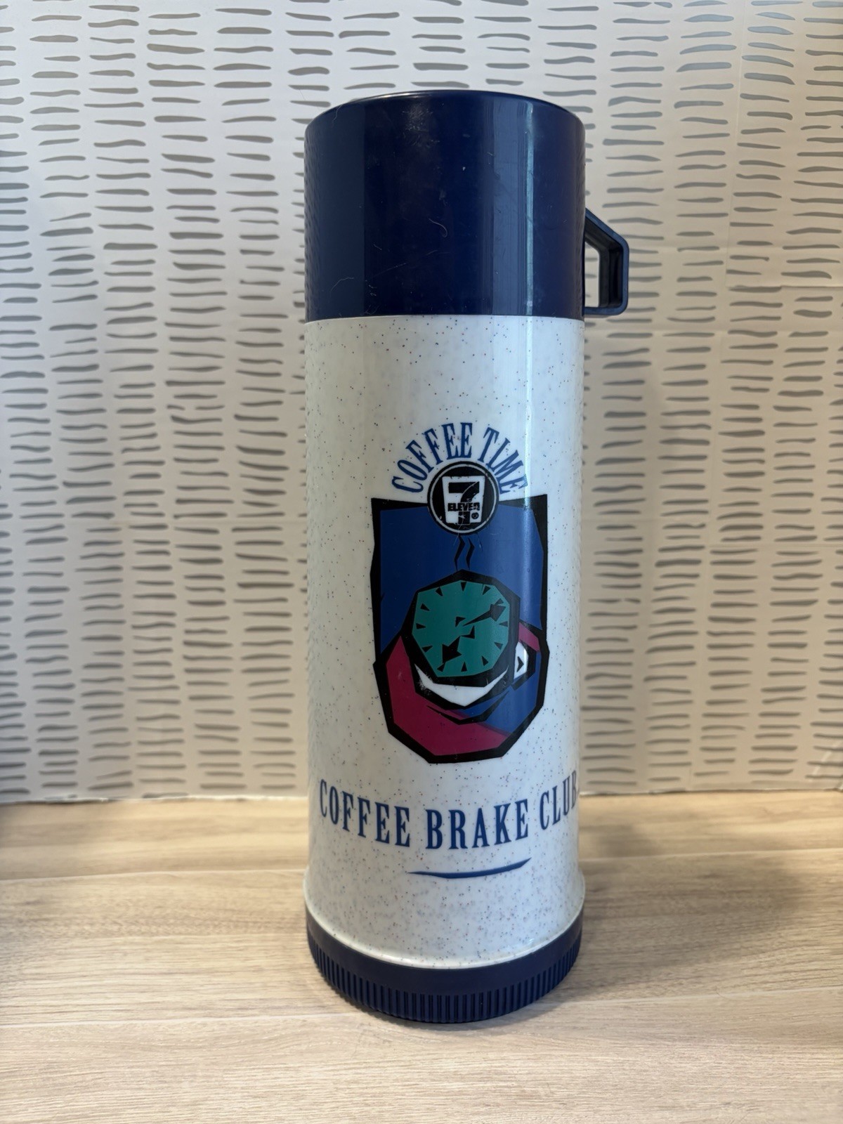 Vintage 1980 7-Eleven Coffee Time Brake Club Travel Thermos 1 Quart Vintage 1980 7-Eleven Coffee Time Brake Club Travel Thermos 1 Quart