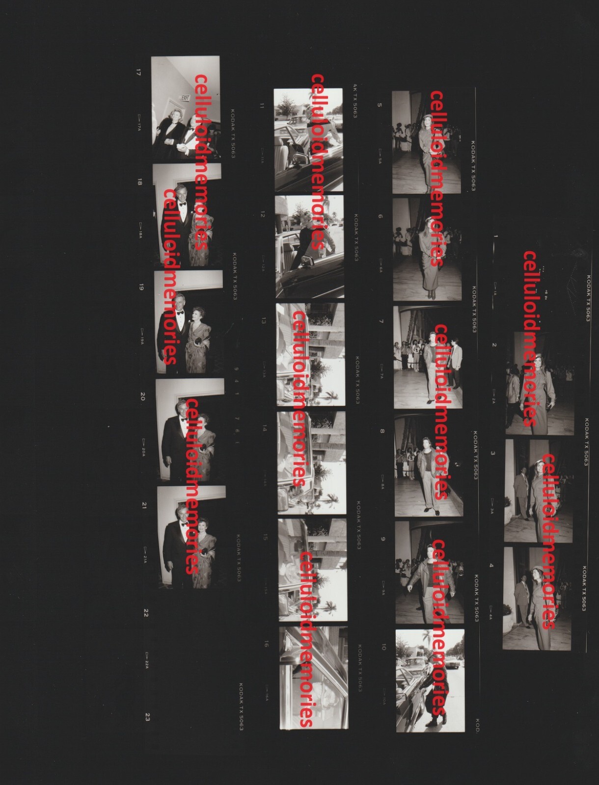 Orig Contact Photo Sheet & Negatives Scoggins Gill Madonna Frank Sinatra Heston