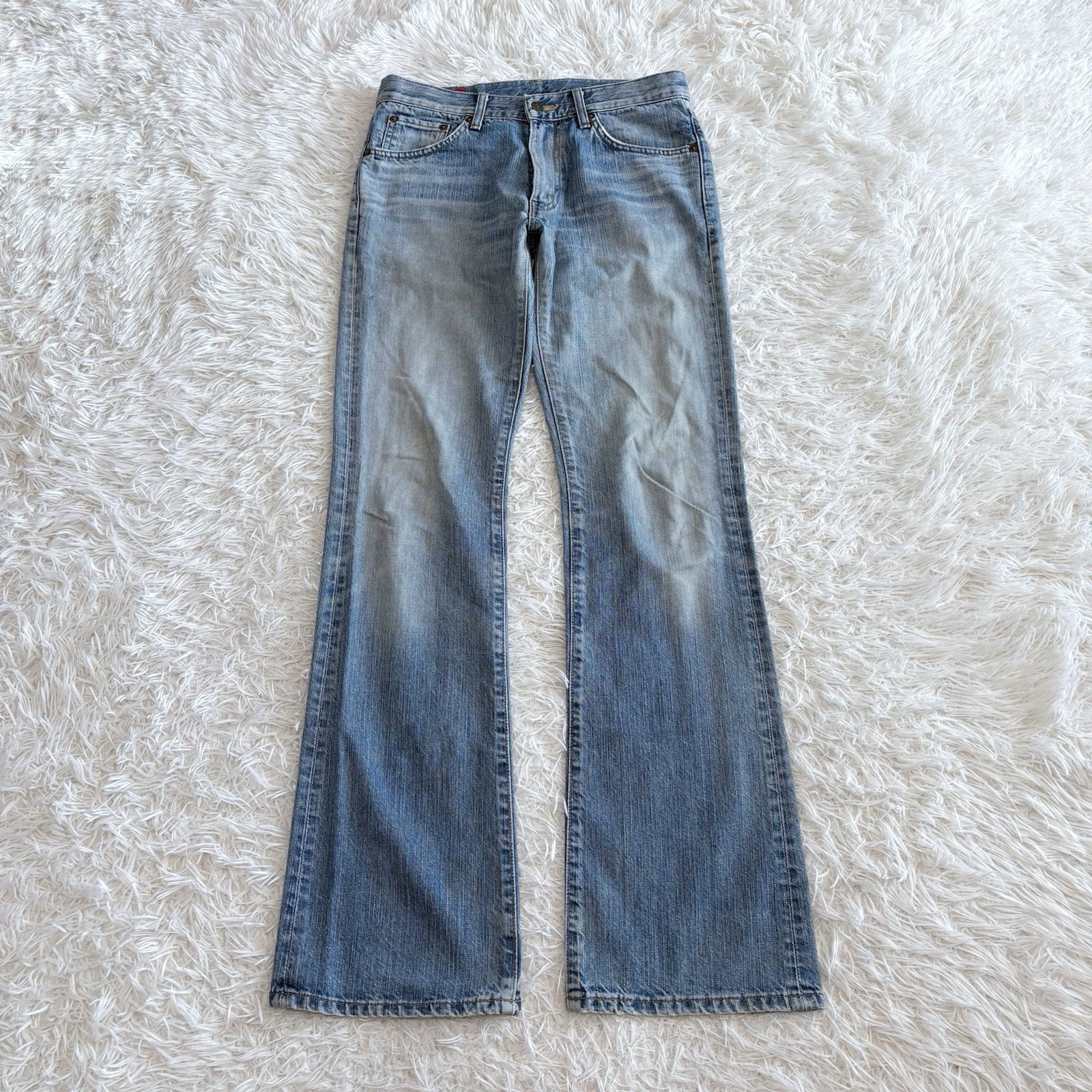 Vintage EDWIN 503 Bootcut Jeans Men\'s W31 L34 Made in Japan Distressed Denim